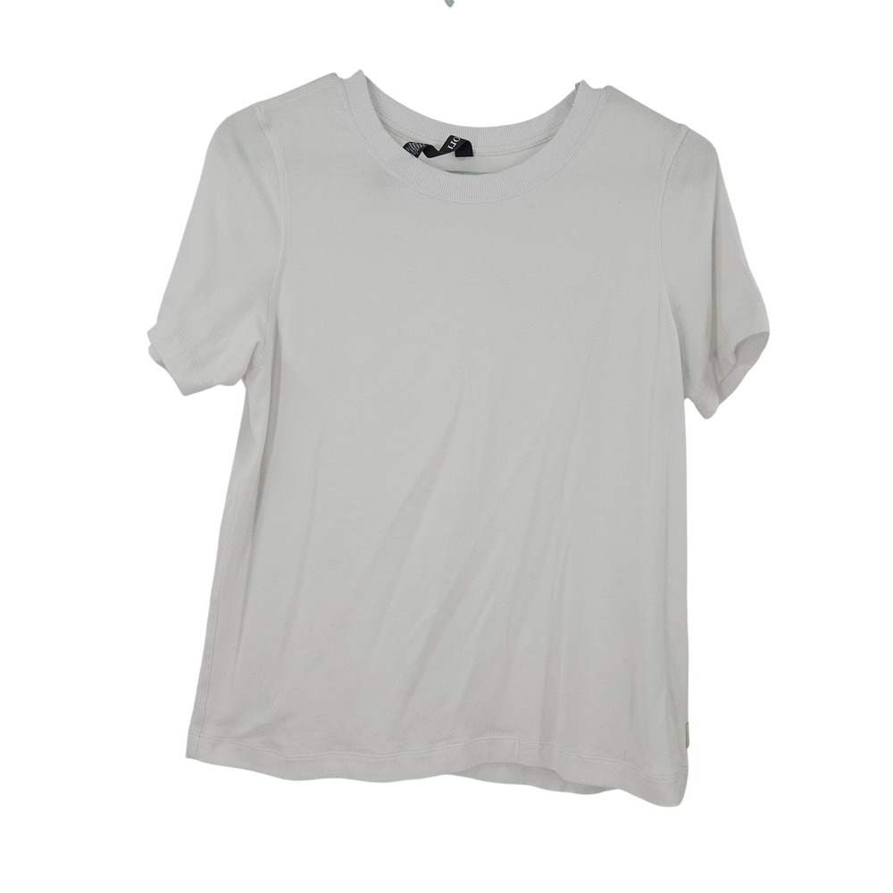 Vuori Womens Pima Cotton Crewneck Workout Tee T Shirt White Short Sleeve Basic S